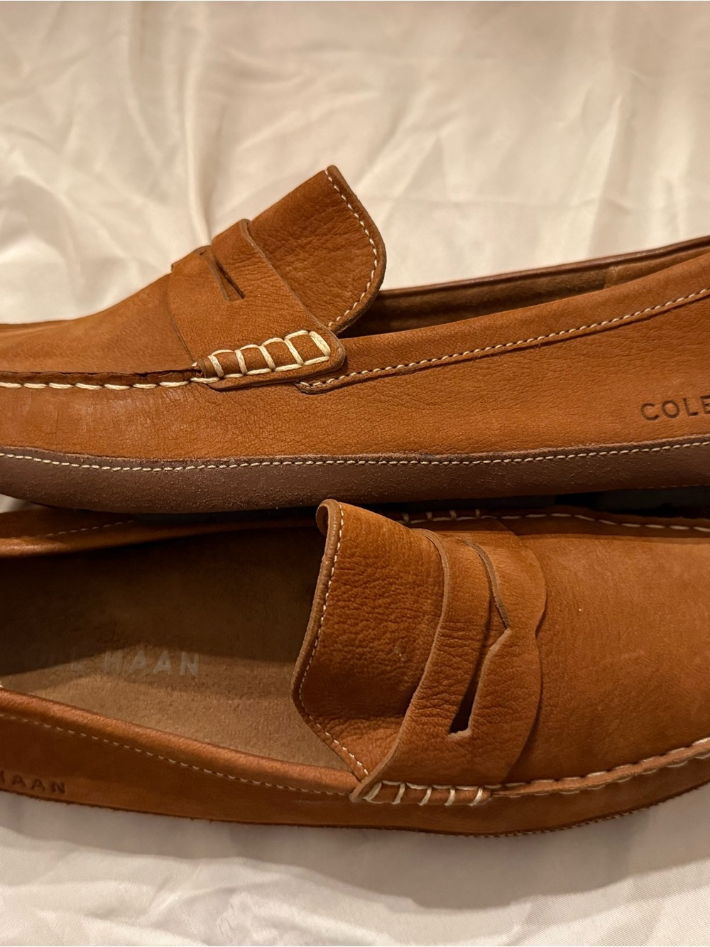 Cole Haan Tan Leather Penny Loafers